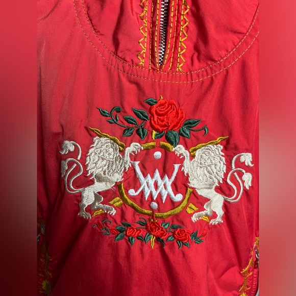 vintage Bogner red pullover embroidered ski parka with Fiberfill lining size 8 - Picture 2 of 12